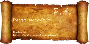 Peitz Acicét névjegykártya
